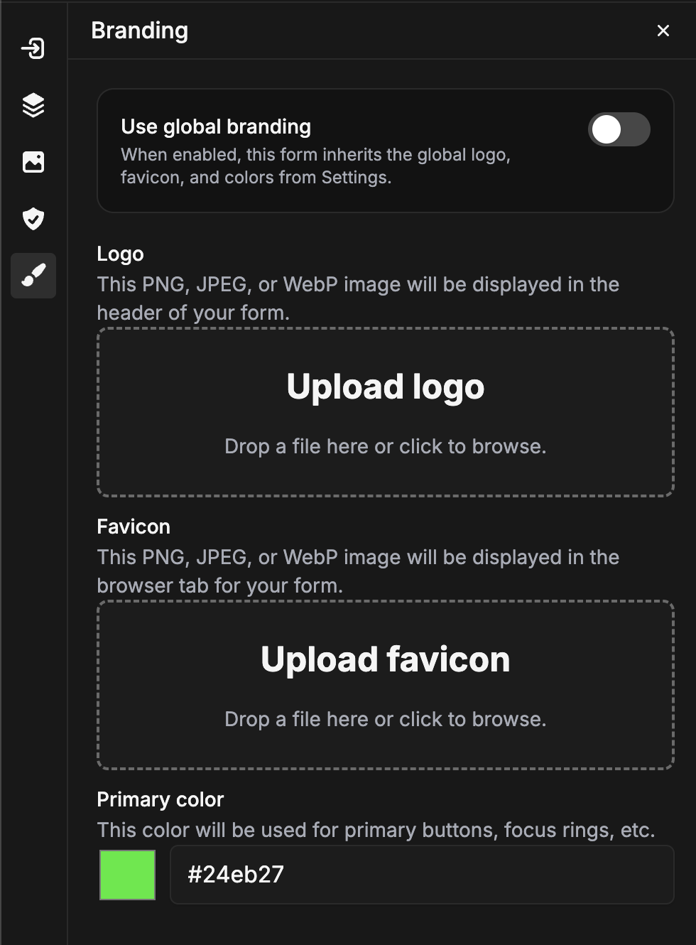 Per-form branding